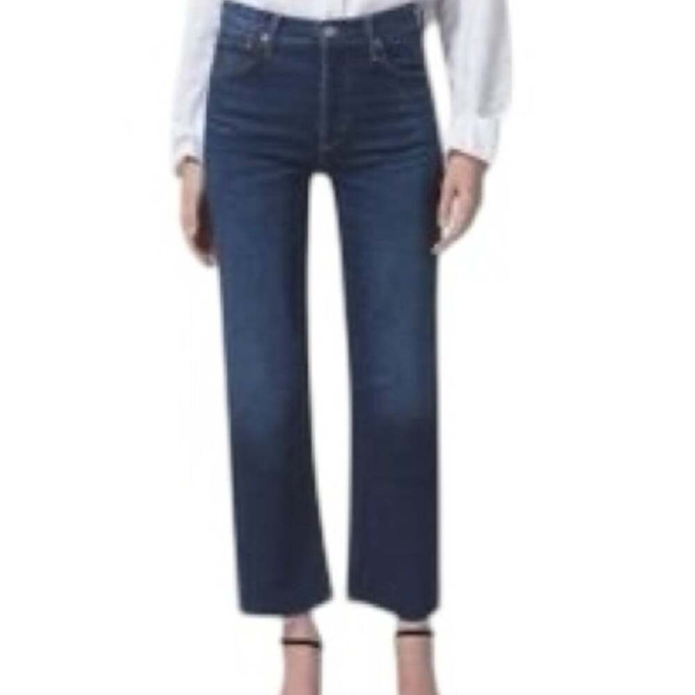 Citizens Of Humanity Florence Wide Leg Cropped Jeans In Everdeen Size 34 NWT
